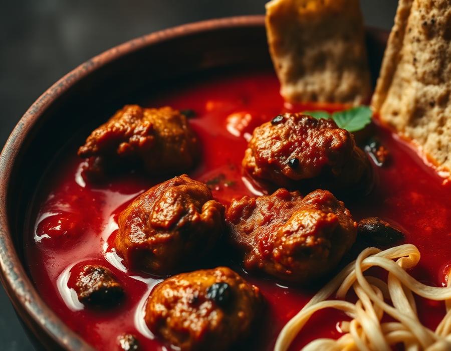 Rich Sri Lankan chicken curry in a clay pot